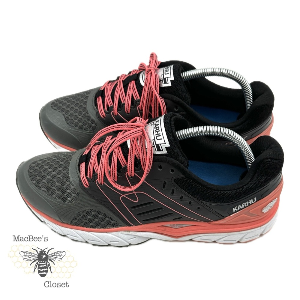 KARHU Fast 7 MRE Womens Running Athletic Shoes Black Gray Coral Size 10.5 - Picture 2 of 16